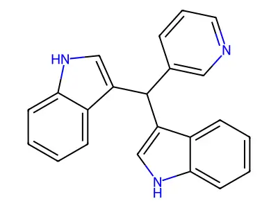 3,3'-(pyridin-3-ylmethanediyl)bis(1H-indole) structure