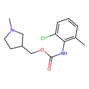 Carbanilic acid, 2-chloro-6-methyl-, (1-methyl-3-pyrrolidinyl)methyl ester structure