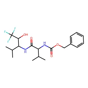 benzyl N-[(1S)-2-methyl-1-[[(1S,2R)-3,3,3-trifluoro-2-hydroxy-1-isopropyl-propyl]carbamoyl]propyl]carbamate structure