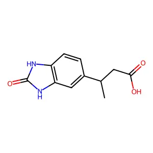 2,3-Dihydro-beta-methyl-2-oxo-1H-benzimidazole-5-propanoic acid structure