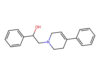 1-phenyl-2-(4-phenyl-3,6-dihydro-2H-pyridin-1-yl)ethanol structure