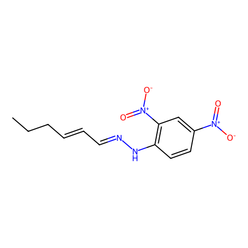trans-2-Hexenal 2,4-dinitrophenylhydrazone structure
