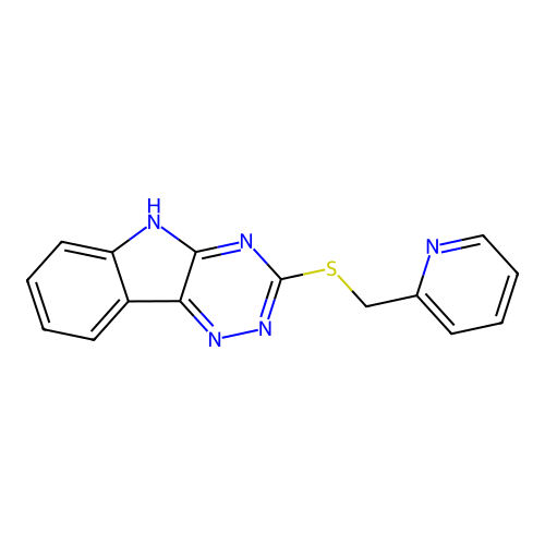3-(pyridin-2-ylmethylsulfanyl)-5H-[1,2,4]triazino[5,6-b]indole structure