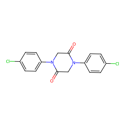 1,4-Bis(4-chlorophenyl)piperazine-2,5-dione structure