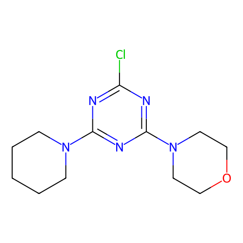 2-Chloro-4-(morpholin-4-yl)-6-(piperidin-1-yl)-1,3,5-triazine structure