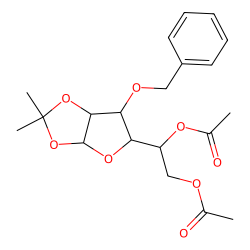 5,6-di-o-acetyl-3-o-benzyl-1,2-o-(1-methylethylidene)hexofuranose structure