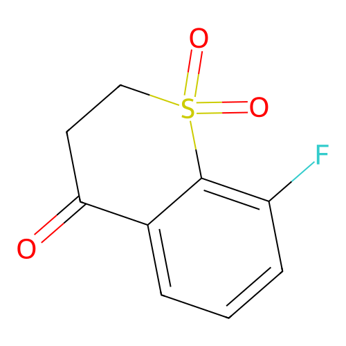 8-fluoro-2,3-dihydro-4H-thiochromen-4-one 1,1-dioxide structure