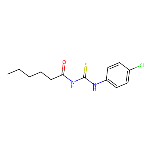 N-[(4-chlorophenyl)carbamothioyl]hexanamide structure