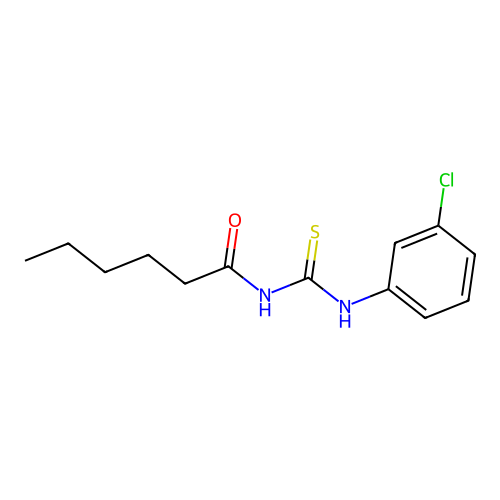 N-[(3-chlorophenyl)carbamothioyl]hexanamide structure