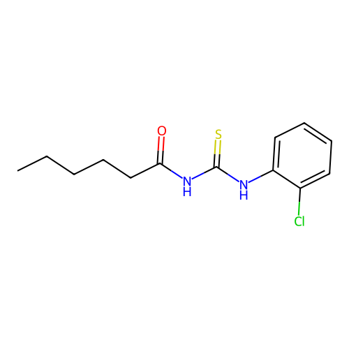 N-[(2-chlorophenyl)carbamothioyl]hexanamide structure