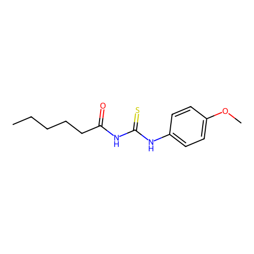 N-hexanoyl-N'-(4-methoxyphenyl)thiourea structure