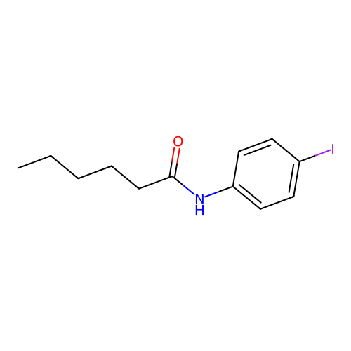 N-(4-iodophenyl)hexanamide structure