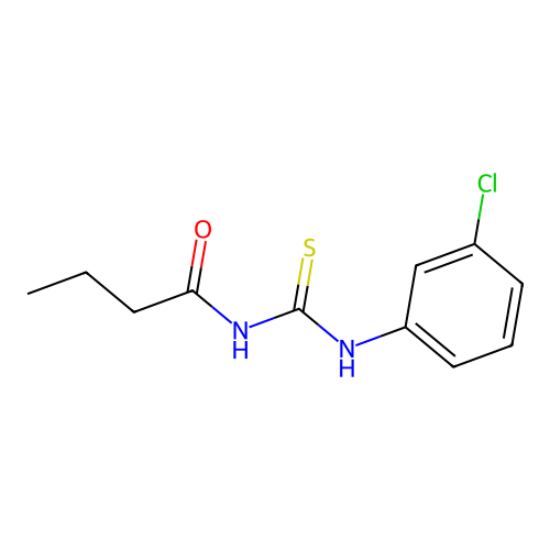 N-butyryl-N'-(3-chlorophenyl)thiourea structure