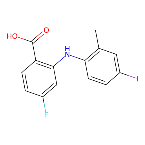 4-Fluoro-2-((4-iodo-2-methylphenyl)amino)benzoic acid structure