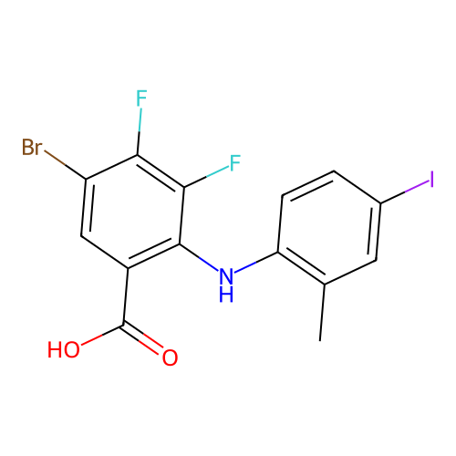5-Bromo-3,4-difluoro-2-(4-iodo-2-methyl-phenylamino)-benzoic acid structure