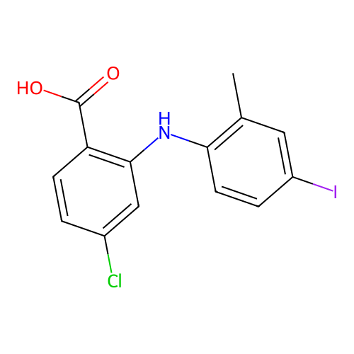 4-Chloro-2-[(4-iodo-2-methylphenyl)amino]benzoic acid structure