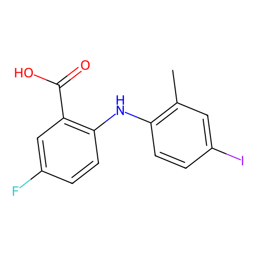5-Fluoro-2-[(4-iodo-2-methylphenyl)amino]benzoic acid structure