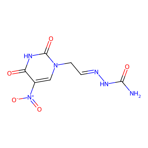 2-(2-(5-Nitro-2,4-dioxo-3,4-dihydropyrimidin-1(2H)-yl)ethylidene)hydrazinecarboxamide structure