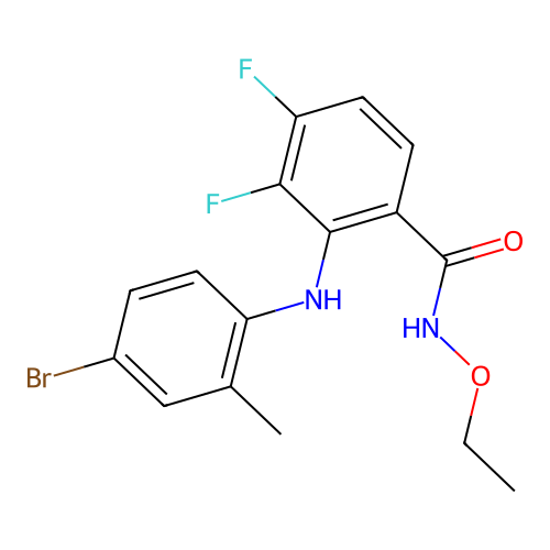 2-(4-bromo-2-methylanilino)-N-ethoxy-3,4-difluorobenzamide structure