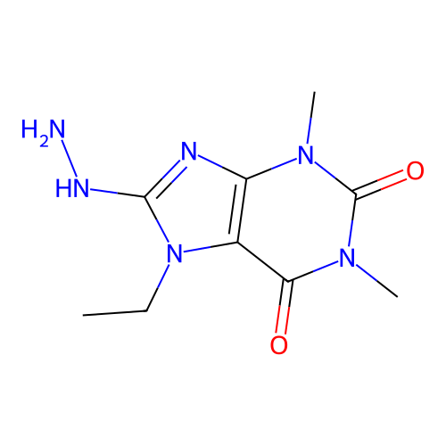 7-Ethyl-8-hydrazino-1,3-dimethyl-1,3,7-trihydropurine-2,6-dione structure