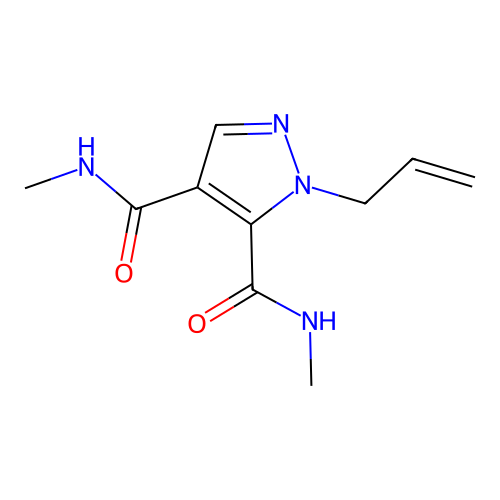 1-allyl-4,5-di(N-methylcarbamoyl)pyrazole structure