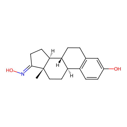 (1Z,3aS,3bR,9bS,11aS)-1-(hydroxyimino)-11a-methyl-1H,2H,3H,3aH,3bH,4H,5H,9bH,10H,11H,11aH-cyclopenta[a]phenanthren-7-ol structure