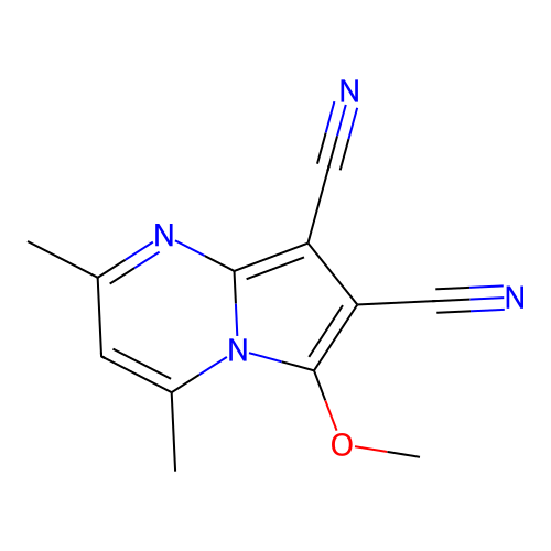 6-Methoxy-2,4-dimethylpyrrolo[1,2-a]pyrimidine-7,8-dicarbonitrile structure