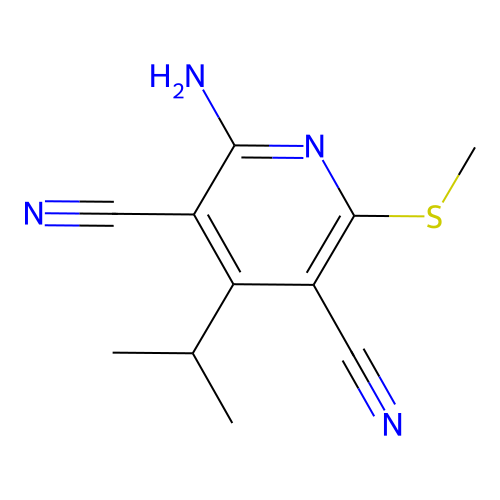 6-Amino-4-(methylethyl)-2-methylthiopyridine-3,5-dicarbonitrile structure