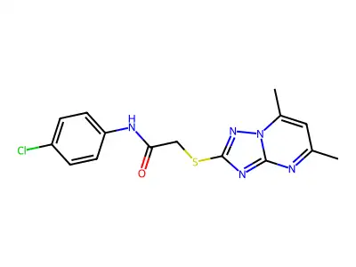 N-(4-chlorophenyl)-2-({5,7-dimethyl-[1,2,4]triazolo[1,5-a]pyrimidin-2-yl}sulfanyl)acetamide structure