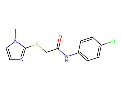 N-(4-chlorophenyl)-2-[(1-methyl-1H-imidazol-2-yl)sulfanyl]acetamide structure