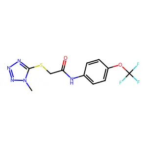 2-(1-methyltetrazol-5-yl)sulfanyl-N-[4-(trifluoromethoxy)phenyl]acetamide structure