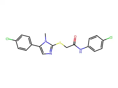 N-(4-chlorophenyl)-2-[5-(4-chlorophenyl)-1-methylimidazol-2-yl]sulfanylacetamide structure
