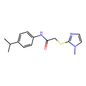 2-[(1-methyl-1H-imidazol-2-yl)sulfanyl]-N-[4-(propan-2-yl)phenyl]acetamide structure