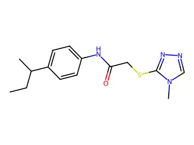 N-[4-(butan-2-yl)phenyl]-2-[(4-methyl-4H-1,2,4-triazol-3-yl)sulfanyl]acetamide structure