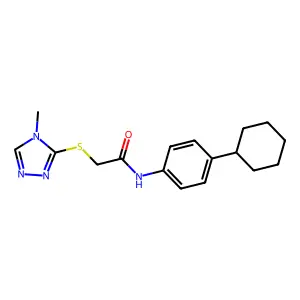 N-(4-cyclohexylphenyl)-2-[(4-methyl-4H-1,2,4-triazol-3-yl)sulfanyl]acetamide structure