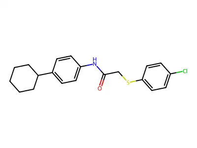2-[(4-chlorophenyl)sulfanyl]-N-(4-cyclohexylphenyl)acetamide structure