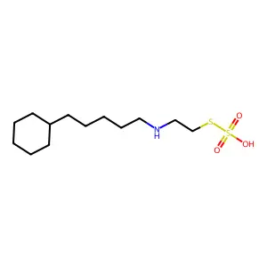 Ethanethiol, 2-(5-cyclohexylpentyl)amino-, hydrogen sulfate (ester) structure