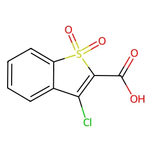 3-Chloro-1,1-dioxo-1-benzothiophene-2-carboxylic acid structure