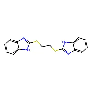 2,2'-(Ethane-1,2-diyldisulfanediyl)bis(1H-benzimidazole) structure