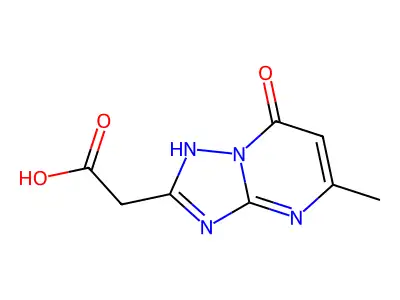 2-(7-Hydroxy-5-methyl-(1,2,4)triazolo(1,5-a)pyrimidin-2-yl)acetic acid structure