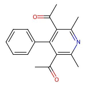 Ethanone, 1,1'-(2,6-dimethyl-4-phenyl-3,5-pyridinediyl)bis- structure