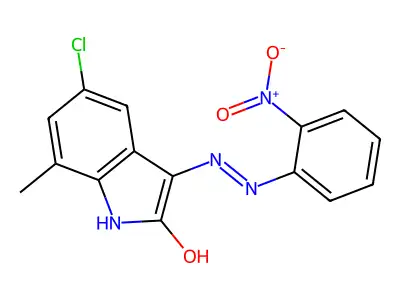 5-Chloro-7-methyl-3-[2-(2-nitrophenyl)hydrazinyl]indol-2-one structure