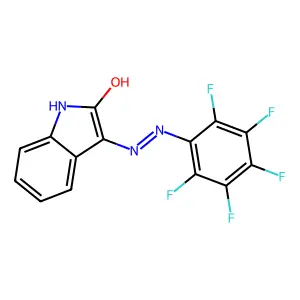 3-[(2,3,4,5,6-Pentafluorophenyl)diazenyl]-1H-indol-2-ol structure