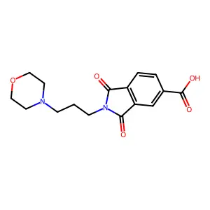 2-[3-(morpholin-4-yl)propyl]-1,3-dioxo-2,3-dihydro-1H-isoindole-5-carboxylic acid structure