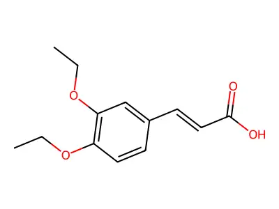 (2E)-3-(3,4-diethoxyphenyl)prop-2-enoic acid structure