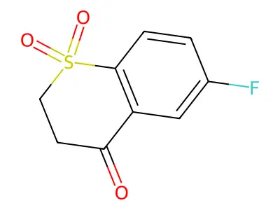 6-fluoro-3,4-dihydro-2H-1lambda6-benzothiopyran-1,1,4-trione structure