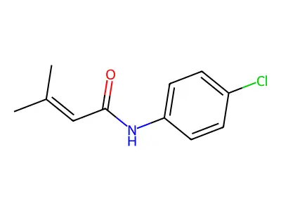 N-(4-chlorophenyl)-3-methyl-2-butenamide structure