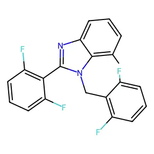 2-(2,6-Difluorophenyl)-1-[(2,6-difluorophenyl)methyl]-7-methyl-benzimidazole structure