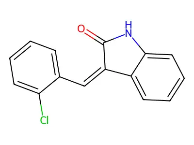2H-Indol-2-one, 3-[(2-chlorophenyl)methylene]-1,3-dihydro- structure