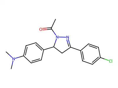 1-Acetyl-5-[4-(dimethylamino)phenyl]-3-(4-chlorophenyl)-2-pyrazoline structure
